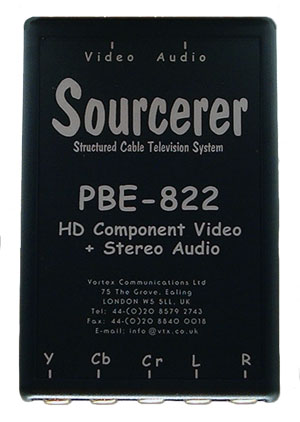 PBE-822 sends HD Component video + audio